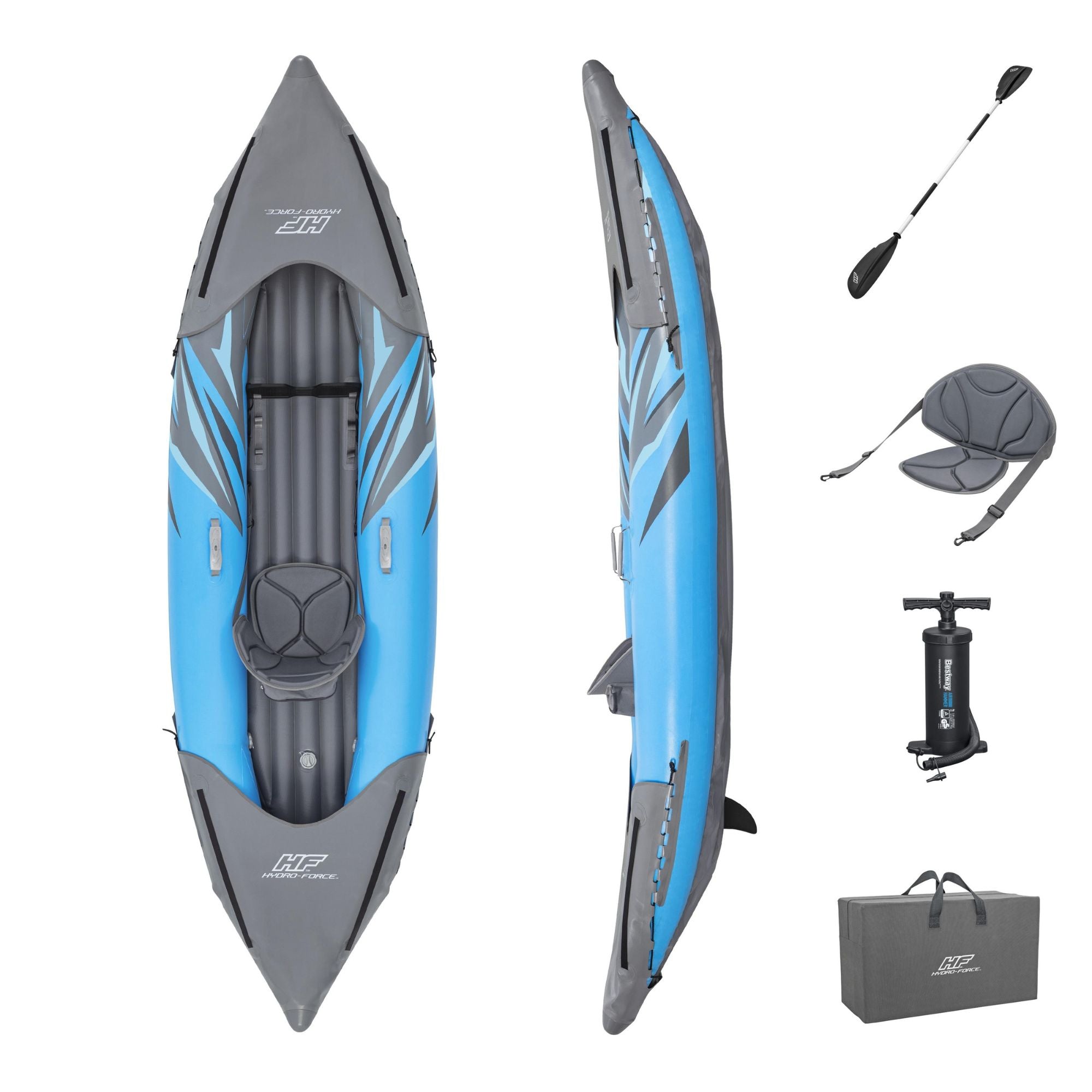 Hydro-Force 1 Person Inflatable Kayak Complete Set - Surge Elite