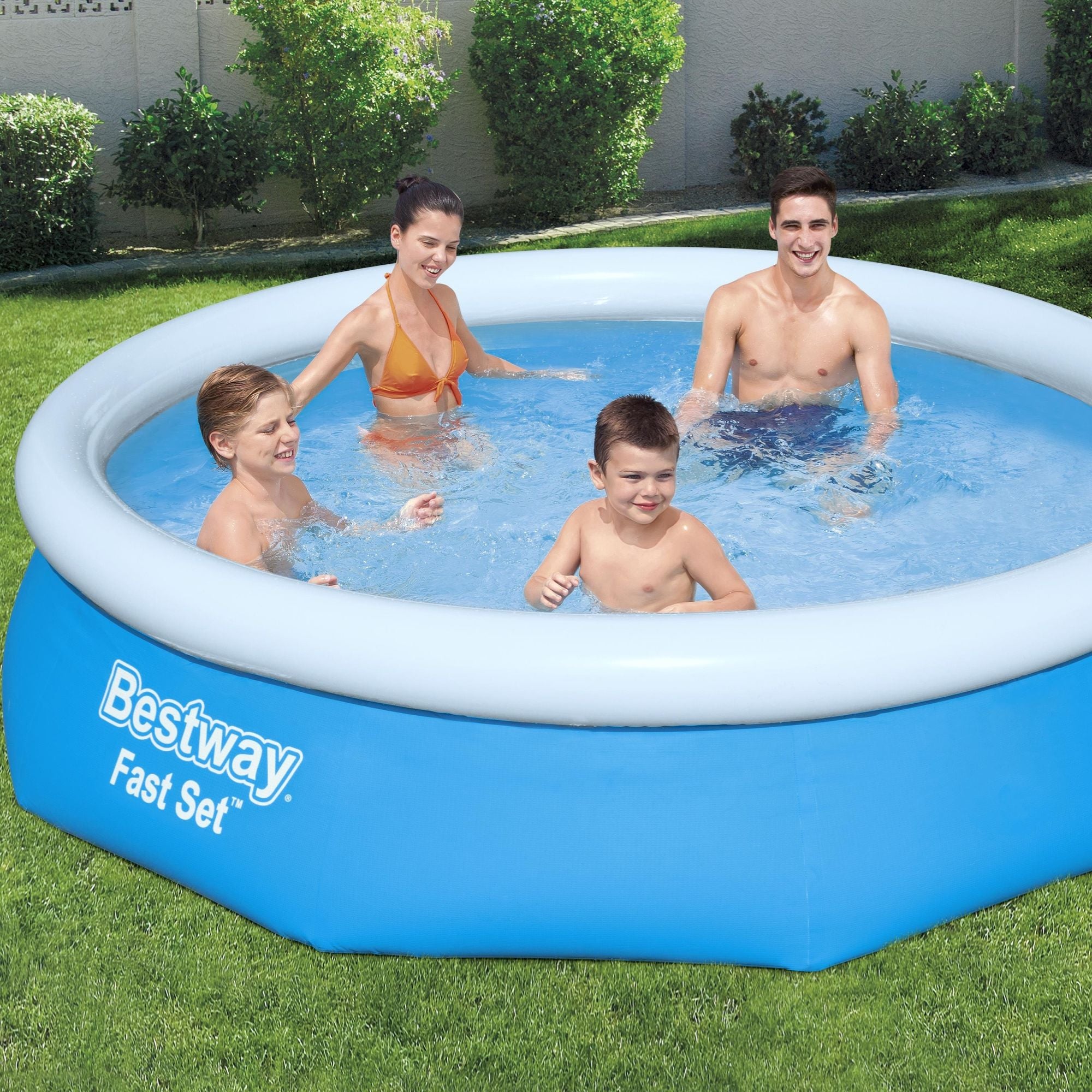 10ft x 30in Blue Round Fast Set Inflatable Above Ground Pool