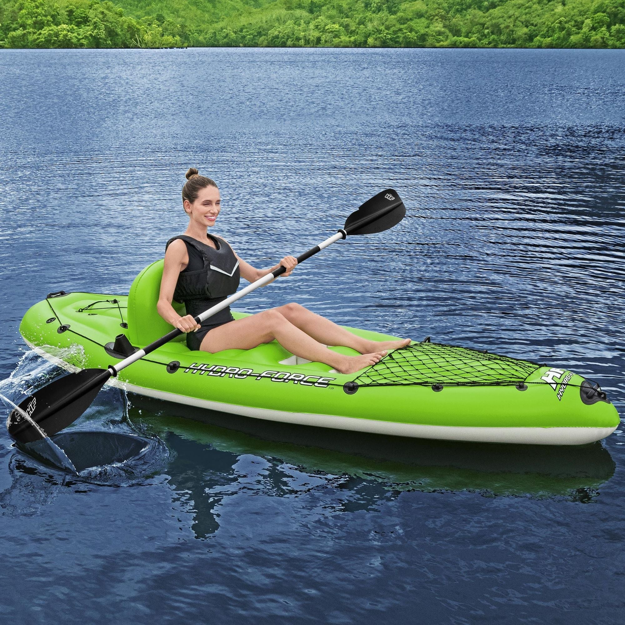 Hydro-Force 1 Person Inflatable Fishing Kayak Set