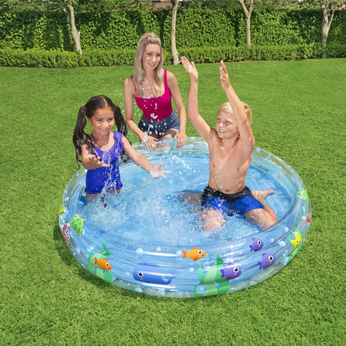 3-Ring Ocean Theme Kids Inflatable Paddling Pool