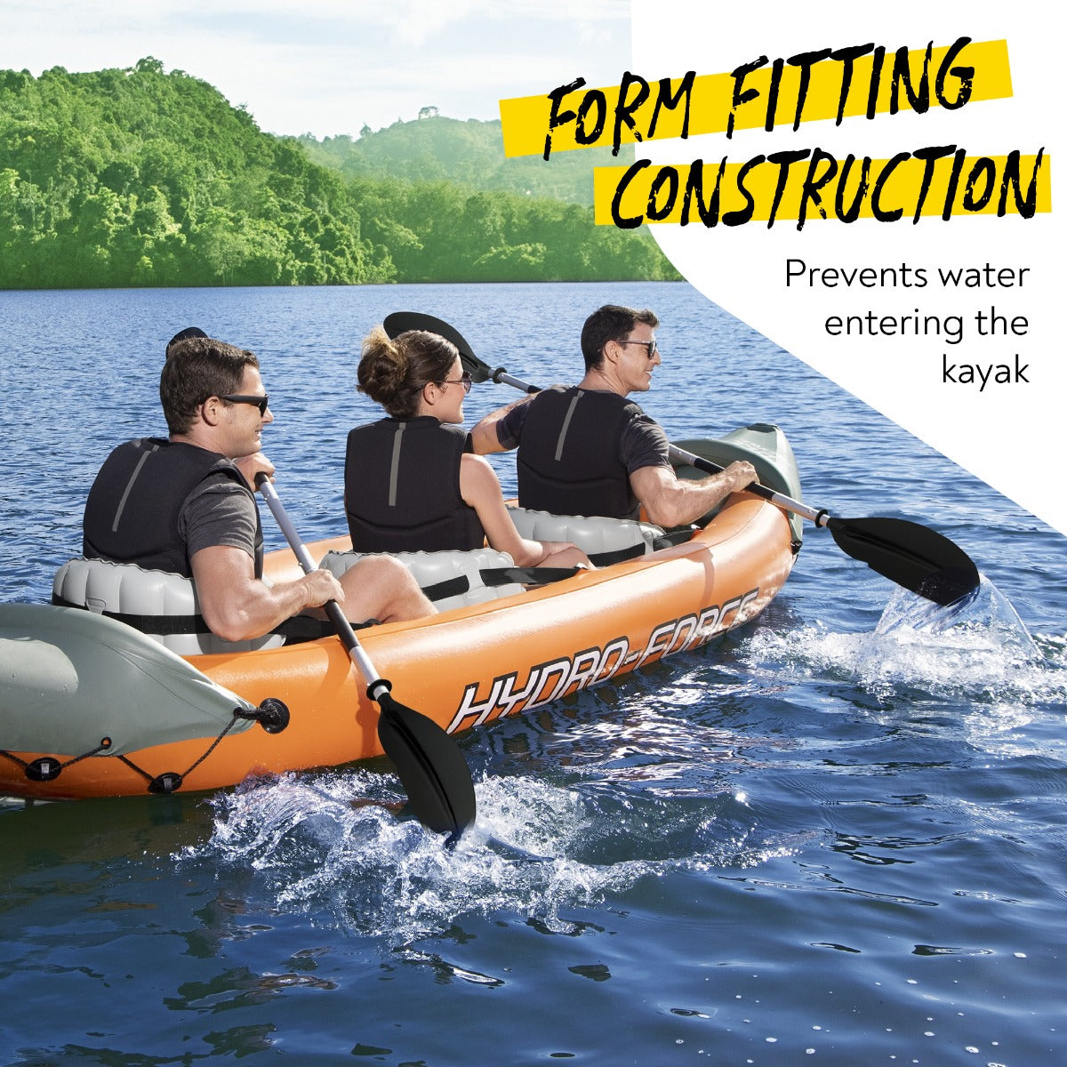 Hydro-Force 3 Person Inflatable Kayak Set - Rapid