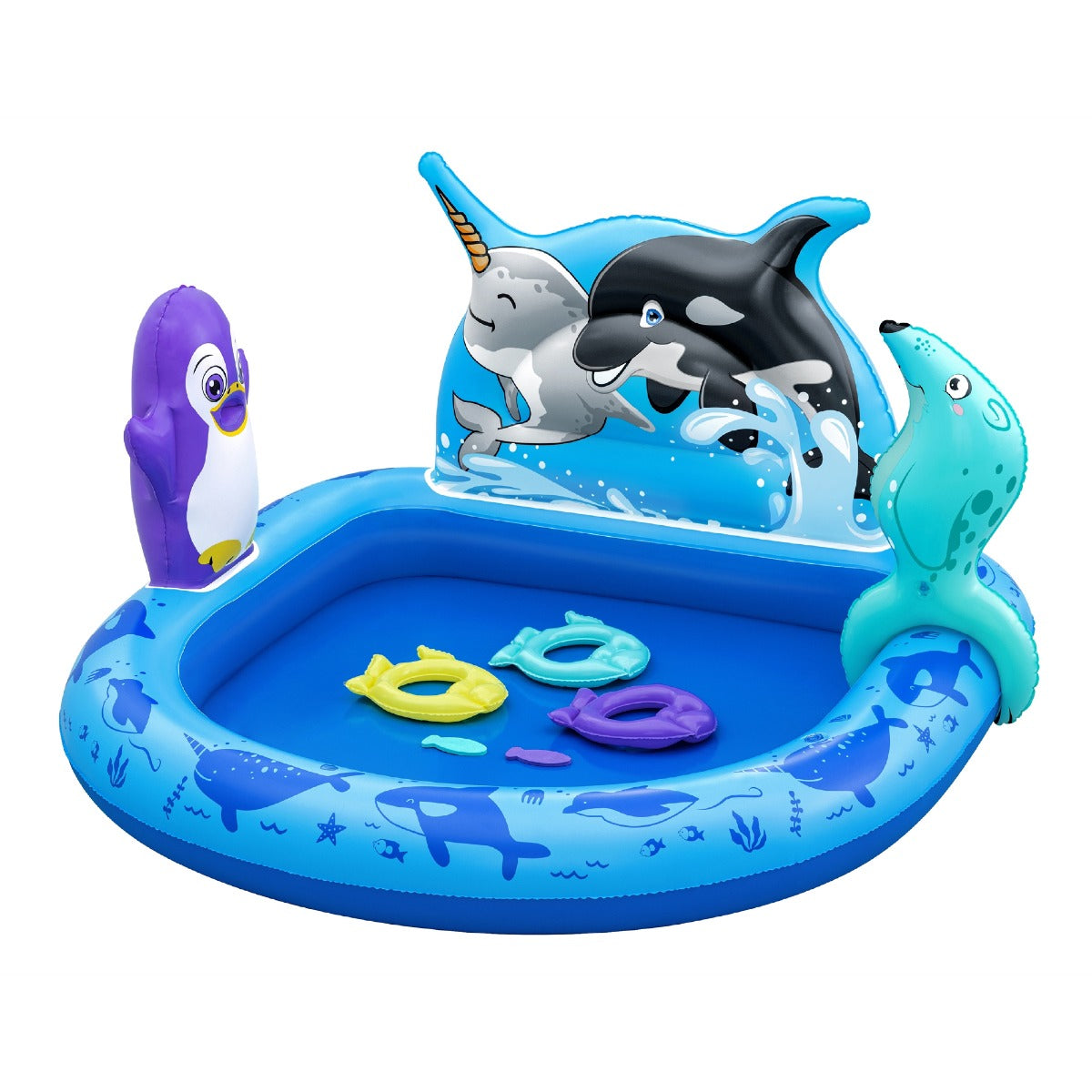 Polar Pals Kids Inflatable Paddling Pool with Play Center