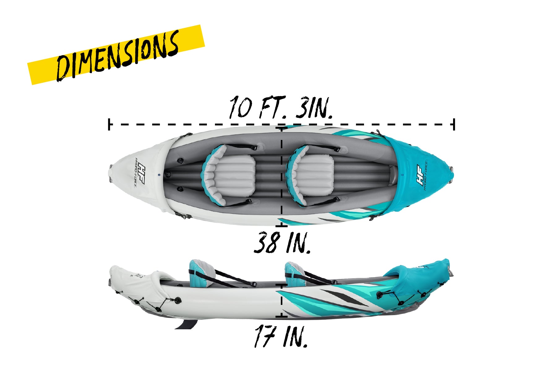 Hydro-Force 2 Person Inflatable Kayak Complete Set - Rapid Elite