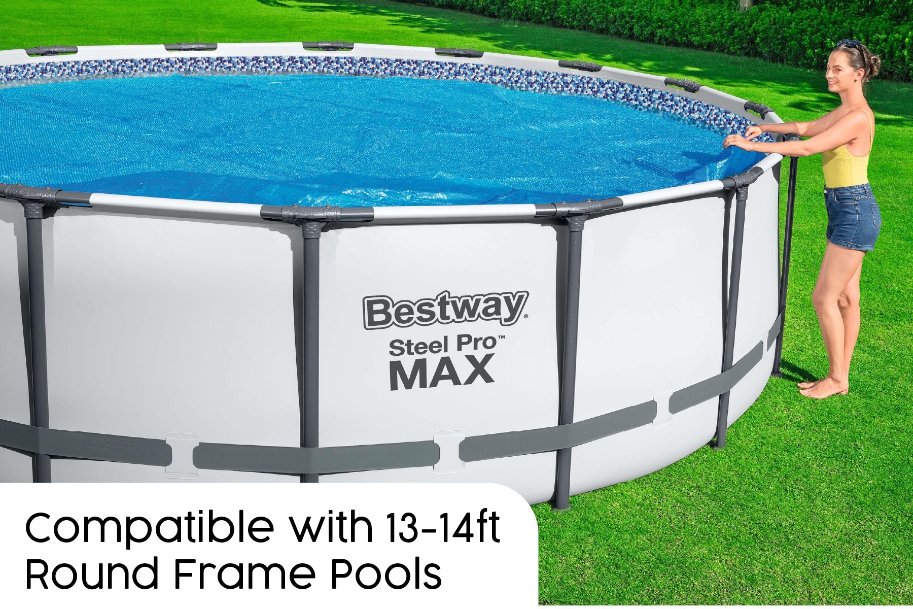 14/15ft Solar Pool Cover for Steel Pro Max Above Ground Pool