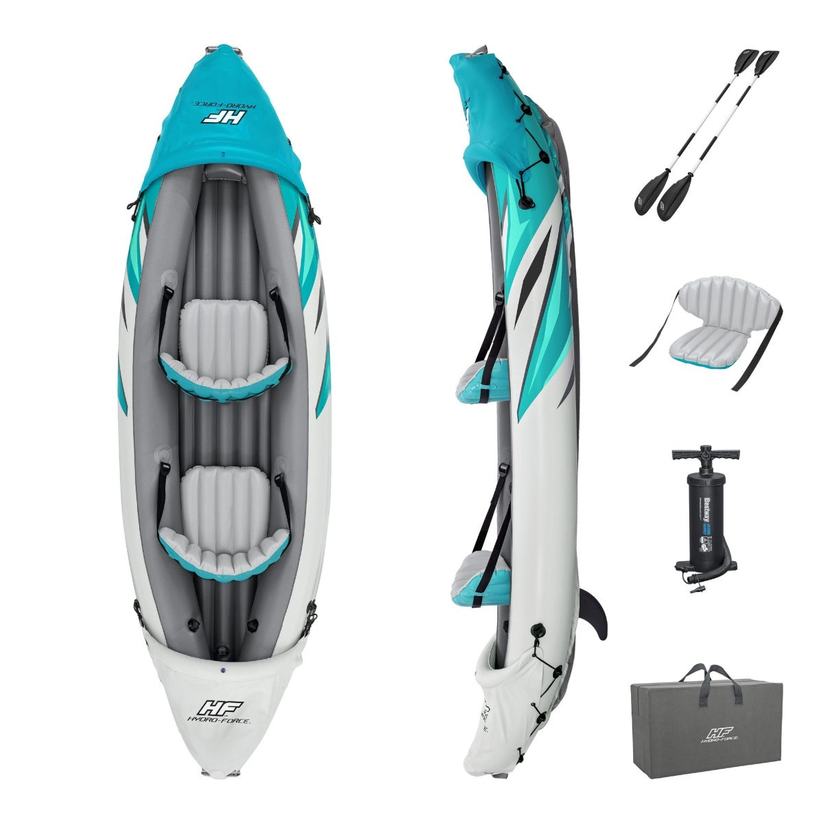 Hydro-Force 2 Person Inflatable Kayak Complete Set - Rapid Elite