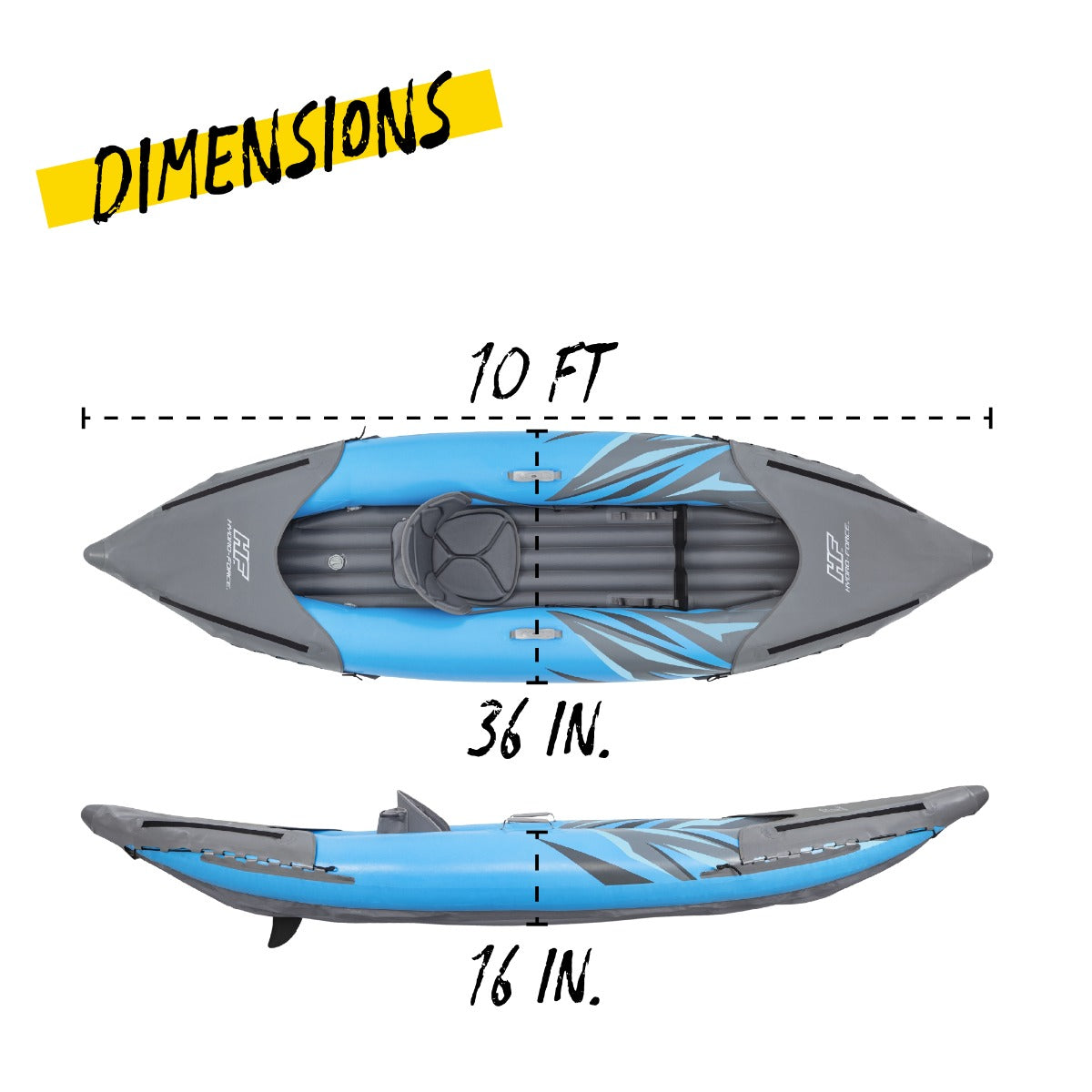 Hydro-Force 1 Person Inflatable Kayak Complete Set - Surge Elite