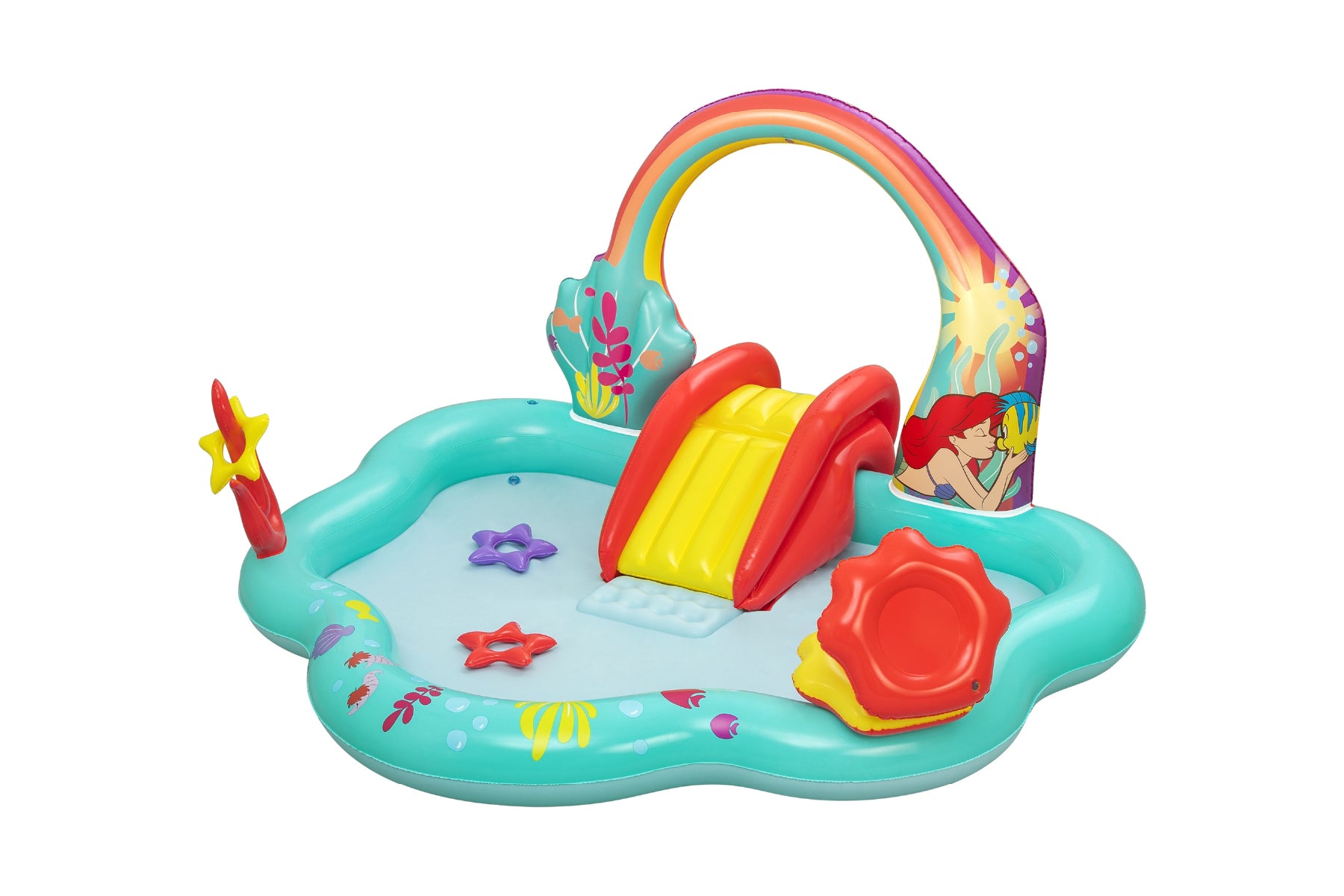 Little Mermaid Kids Inflatable Paddling Pool with Play Center