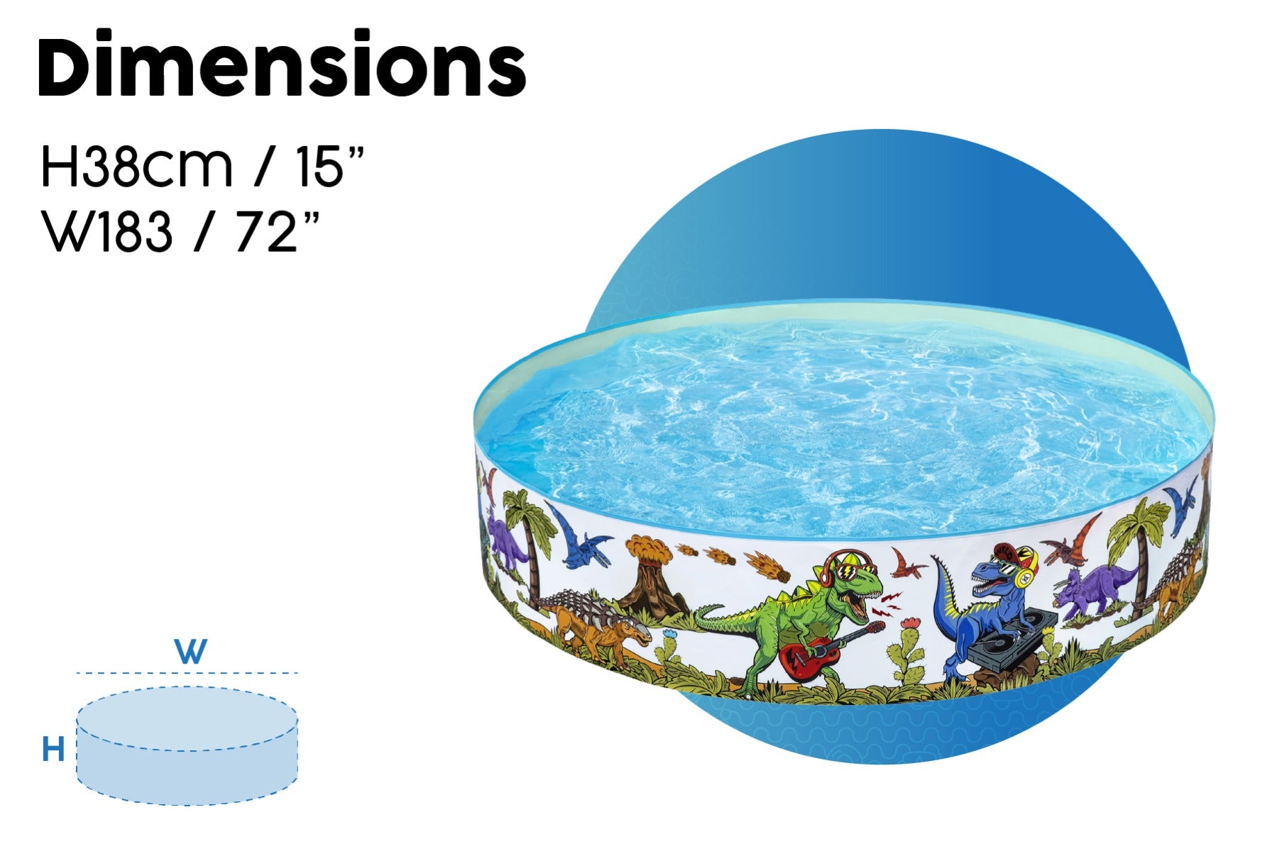 Dinosaur Themed Kids Inflatable Paddling Pool