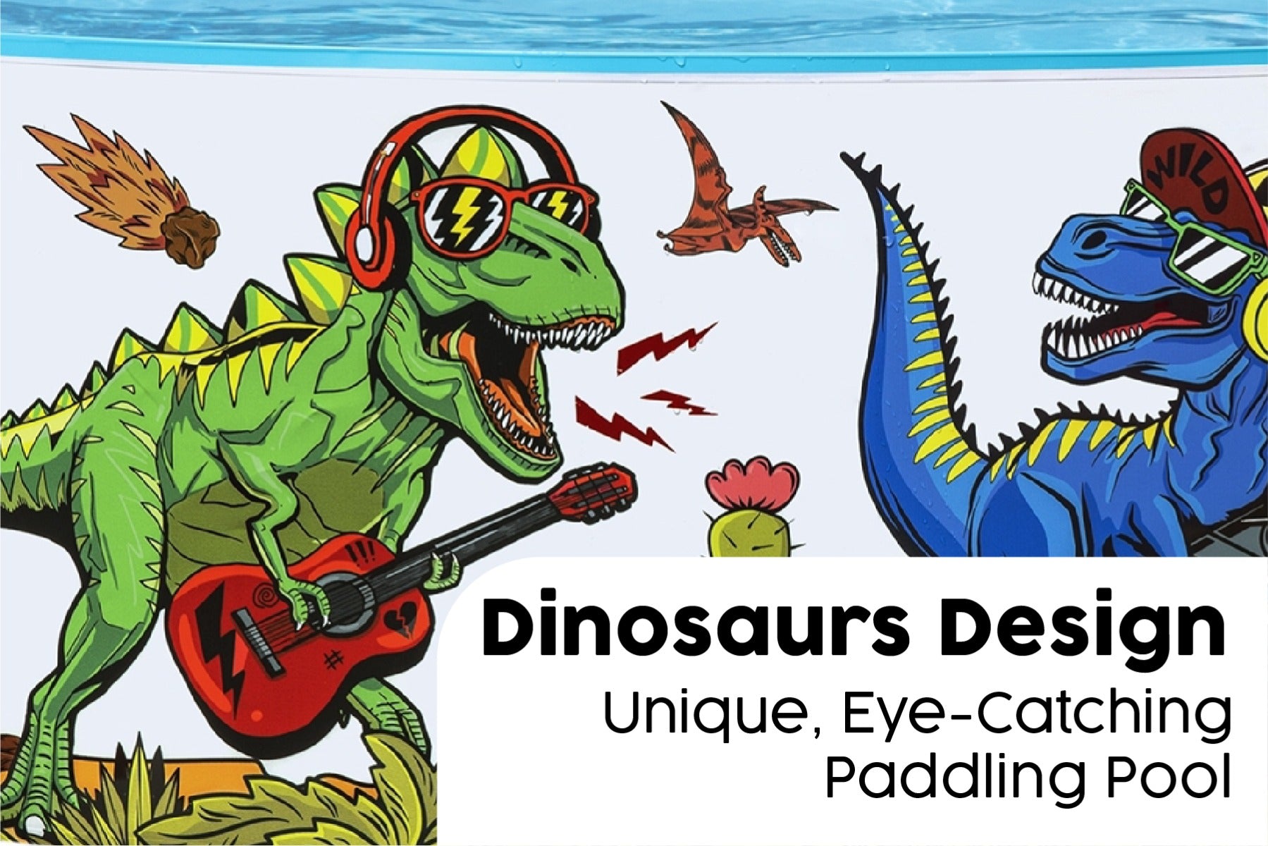 Dinosaur Themed Kids Inflatable Paddling Pool