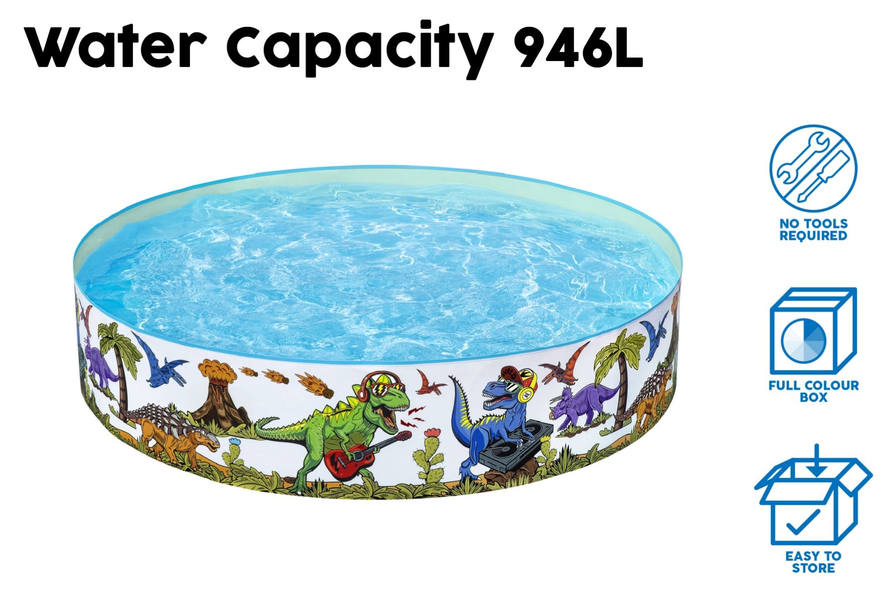 Dinosaur Themed Kids Inflatable Paddling Pool