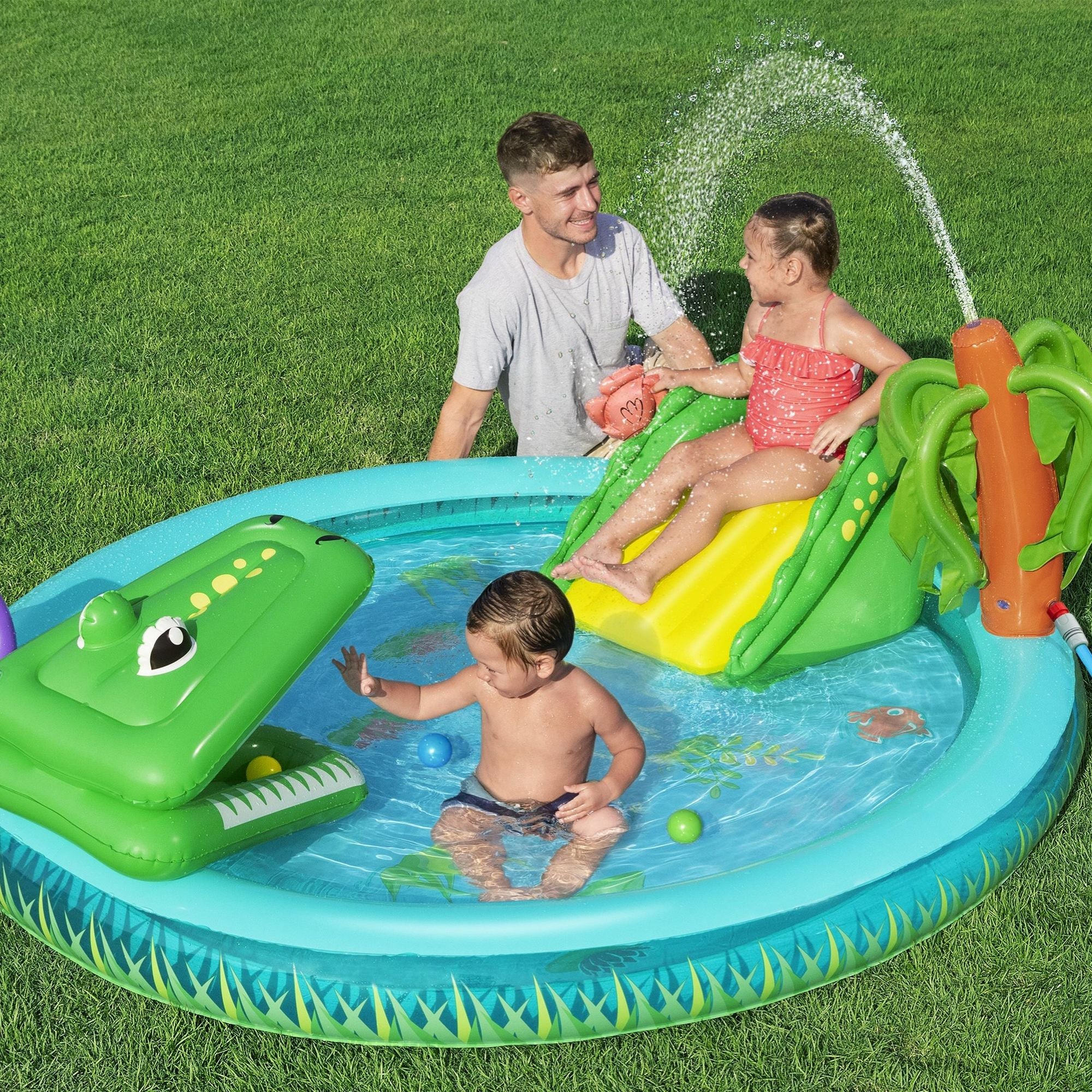 Crocodile Cove Inflatable Paddling Pool with Play Centre