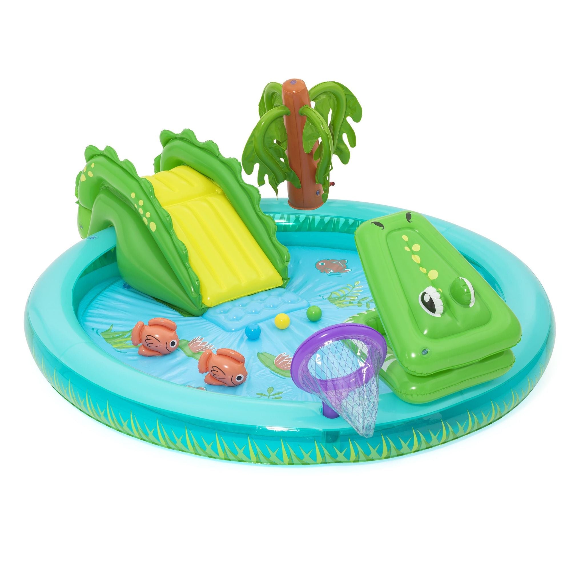 Crocodile Cove Inflatable Paddling Pool with Play Centre