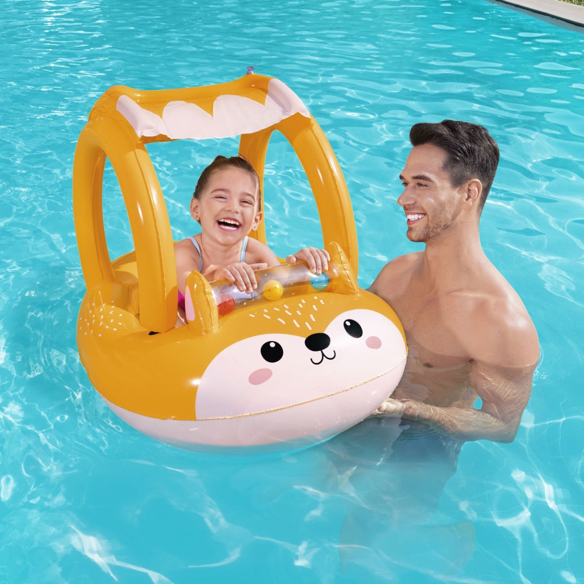 Inflatable Fox Shaded Baby Pool Float