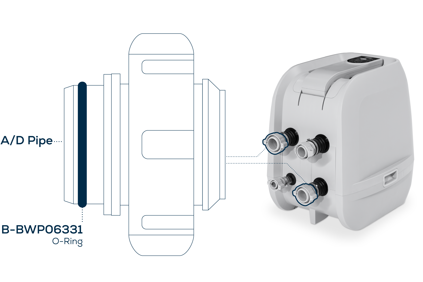 O-Ring for Water Inlet  - HydroJet A/D Pipe