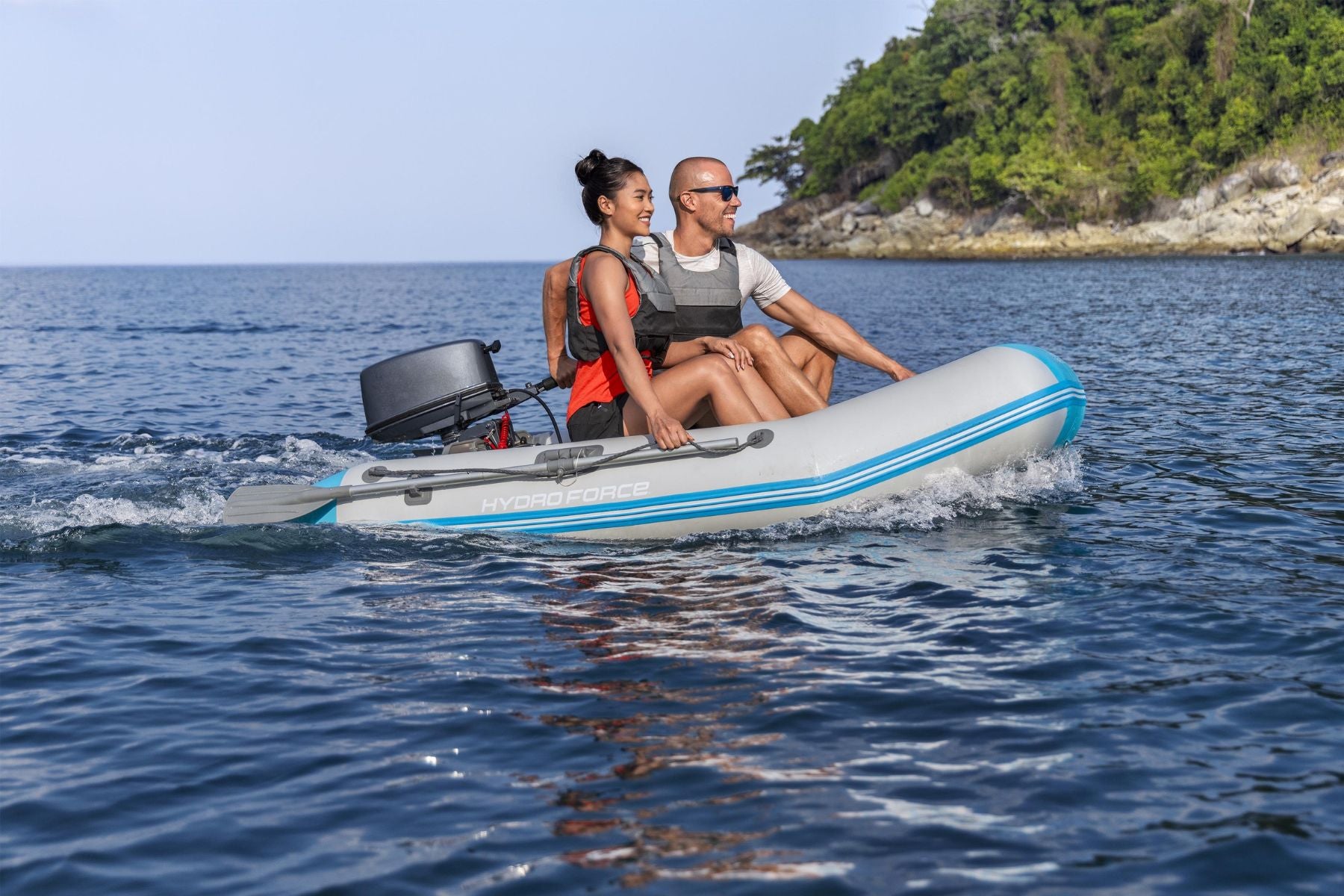 inflatable boat with motor