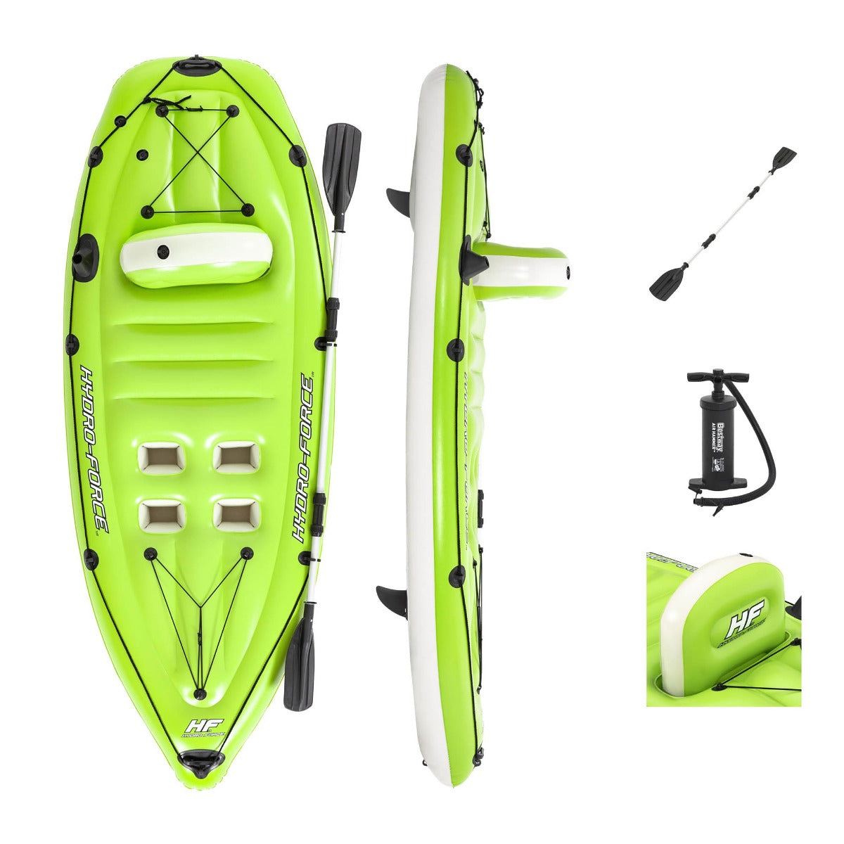 Hydro-Force 1 Person Inflatable Fishing Kayak Complete Set