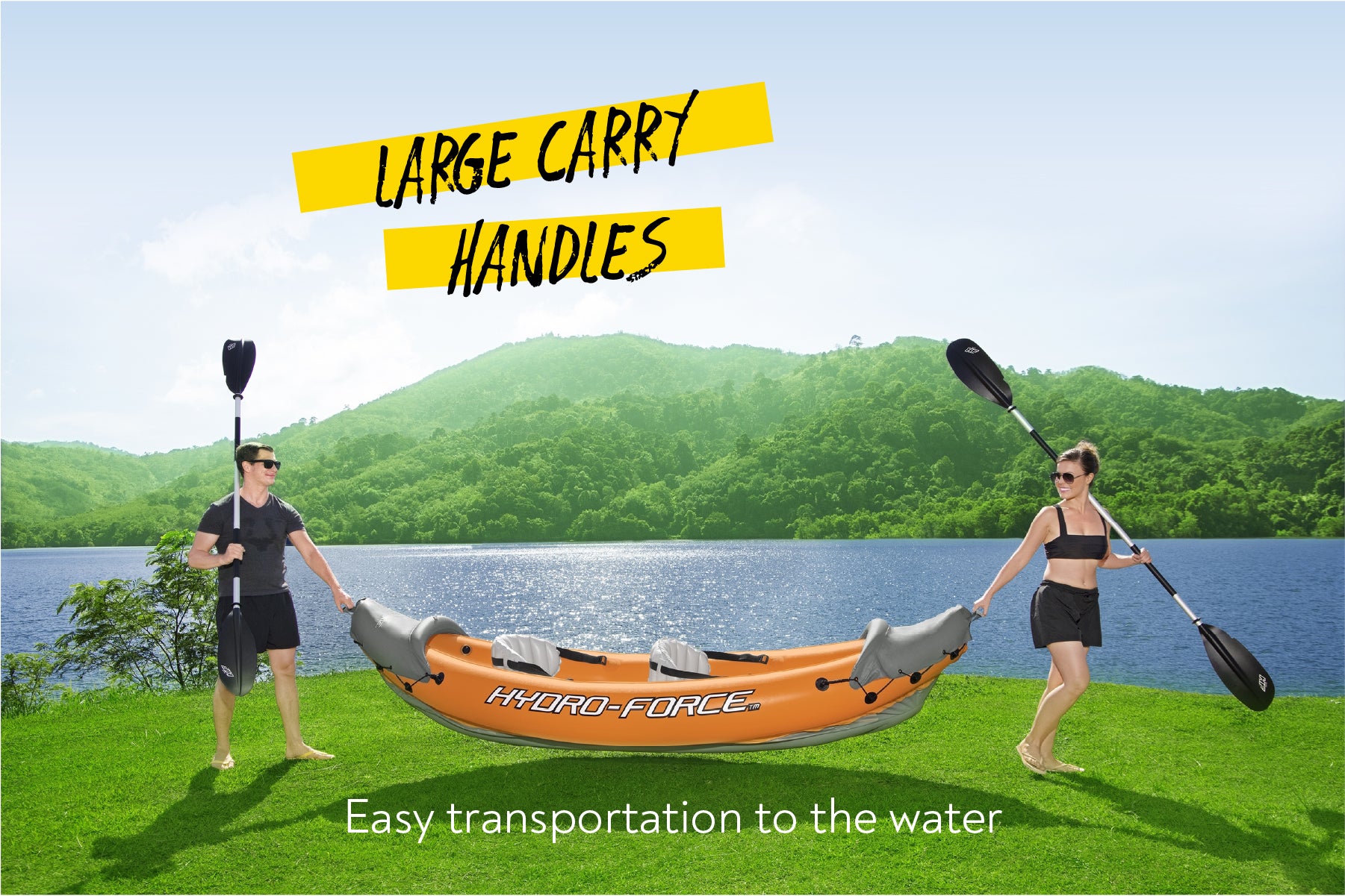 Hydro-force 2 Person Inflatable Kayak Set - Rapid