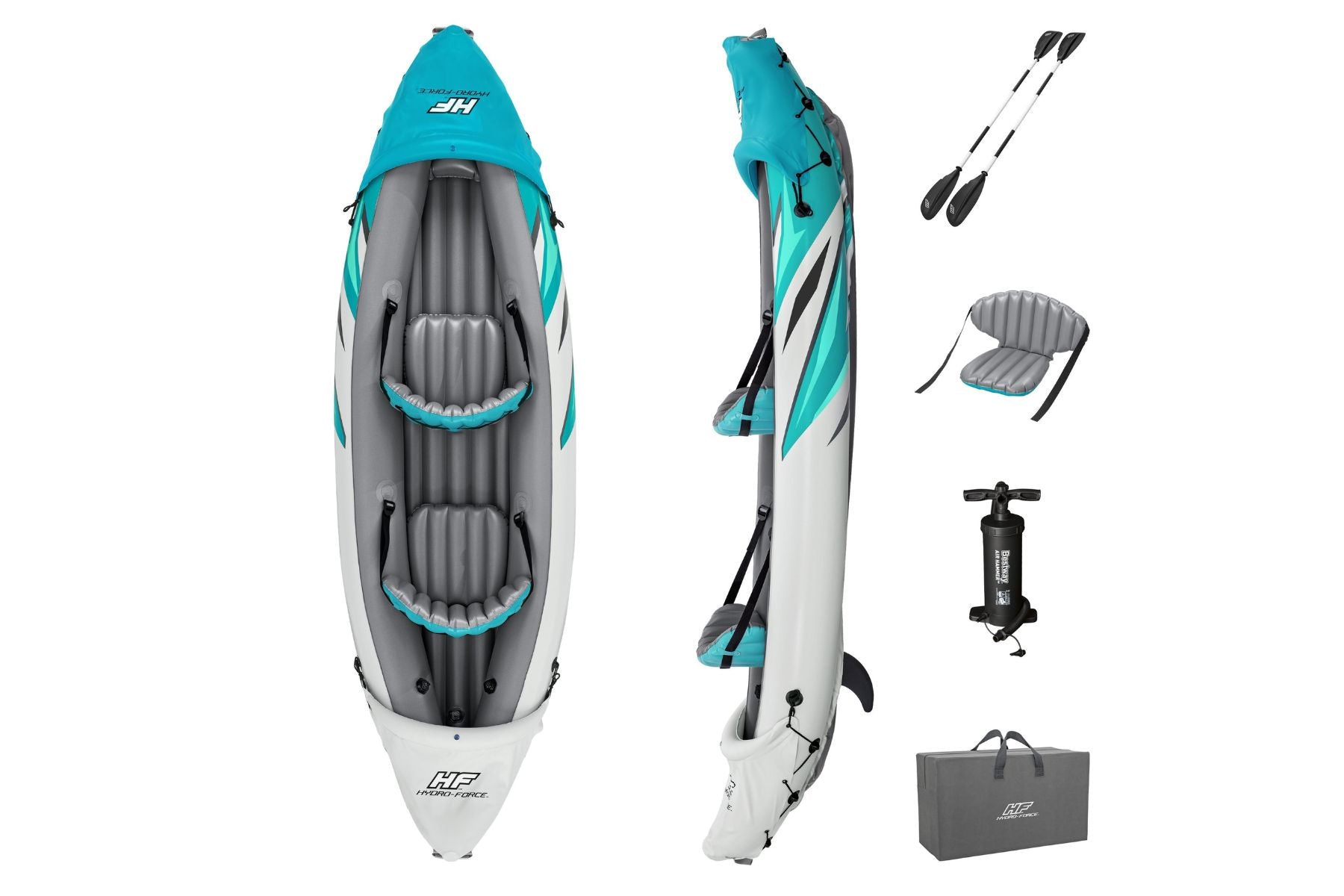 Hydro-Force 2 Person Inflatable Kayak Complete Set - Rapid Elite