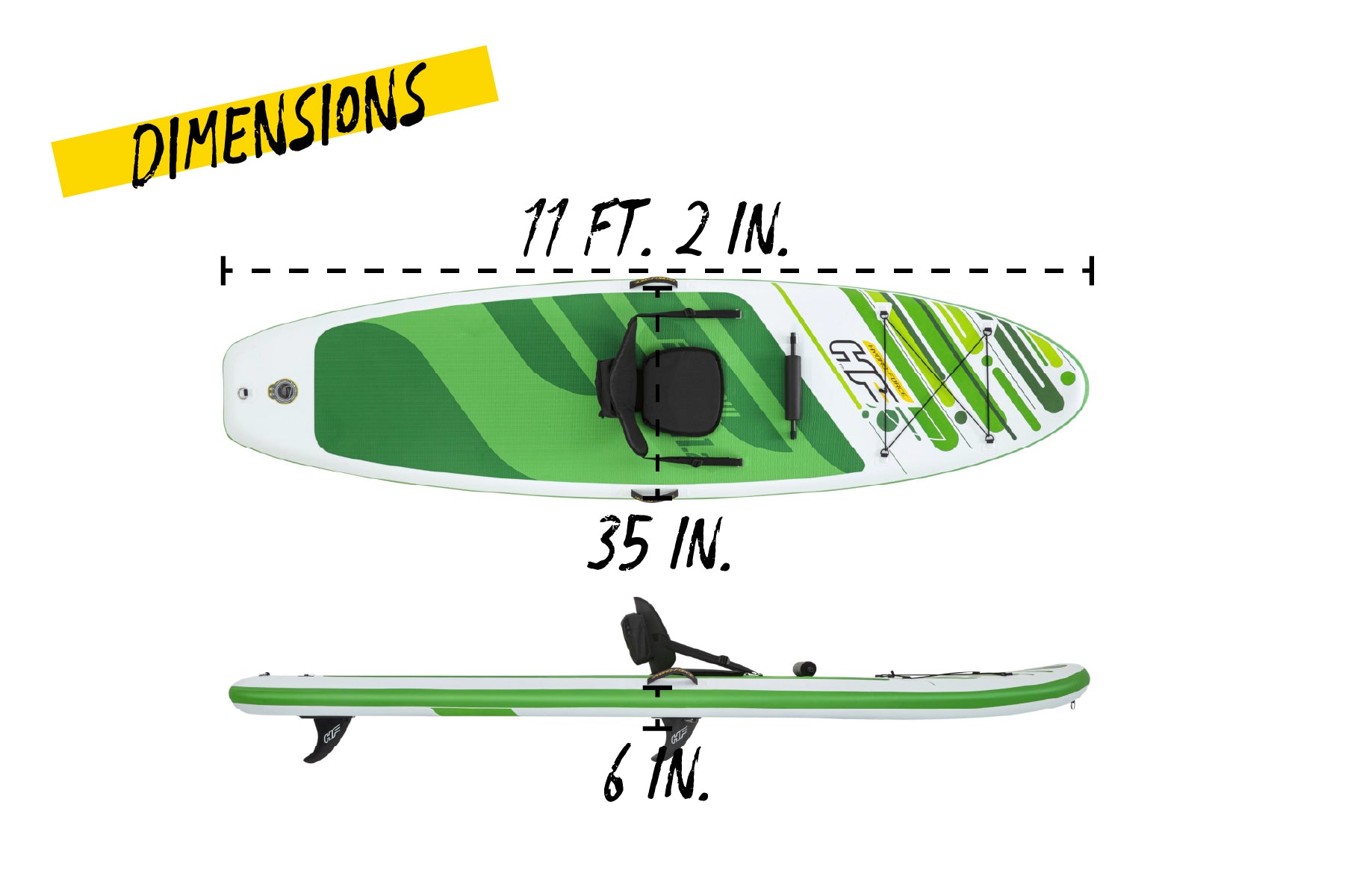 Hydro-Force 11ft  2" Inflatable Paddle Board/Kayak Set - Freesoul Tech