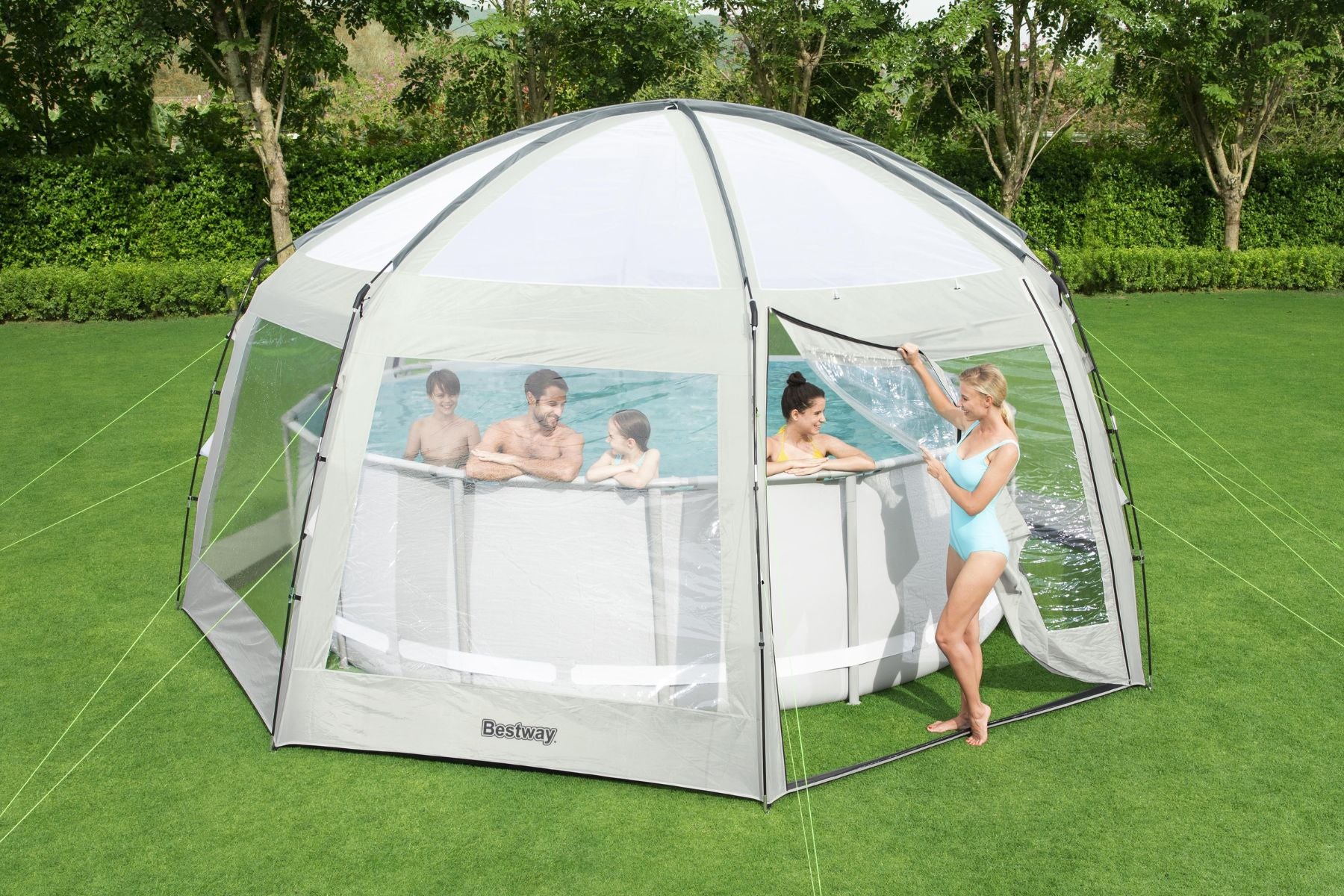 Round Pool Dome, Shelter for Swimming Pool and Hot tub Spas - Outlet