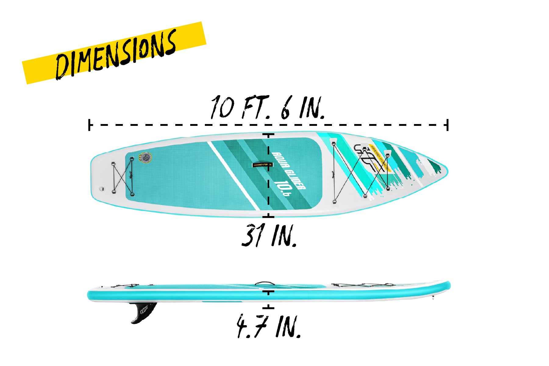 Hydro-Force 10ft 6" Inflatable Paddle Board SUP Set - Aqua Glider