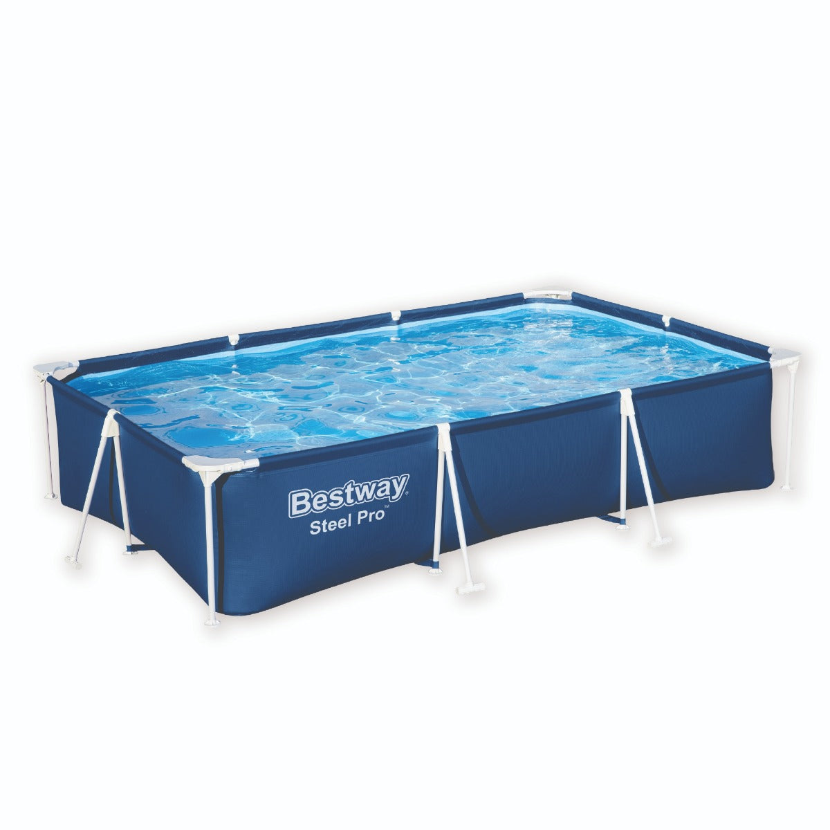 9.10ft x 26in Navy Blue Rectangle Steel Pro Above Ground Pool - Outlet